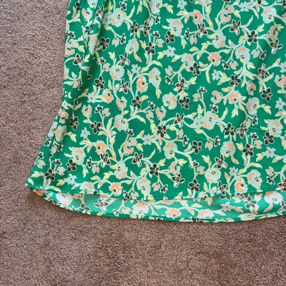 LOFT Outlet Green Floral Below Knee Skirt XL - Picture 3 of 5